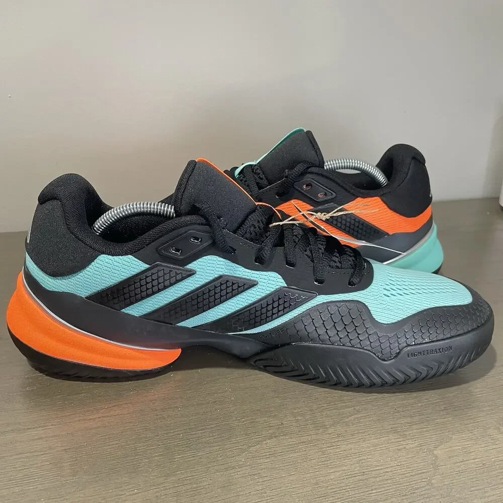 Adidas Mens Size 11 Tennis Shoes NEW Barricade 14 Orange Turquoise Black JR1742